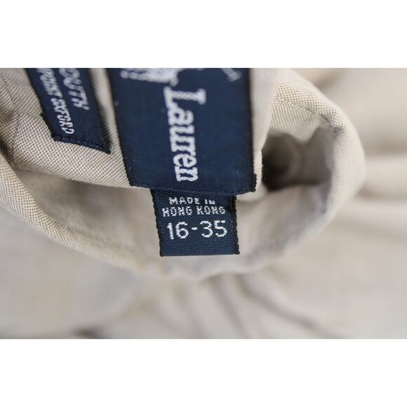 Polo Ralph Lauren Shirt Men Size 16-35 Beige Long Sleeve Button Down Cotton - Picture 4 of 7